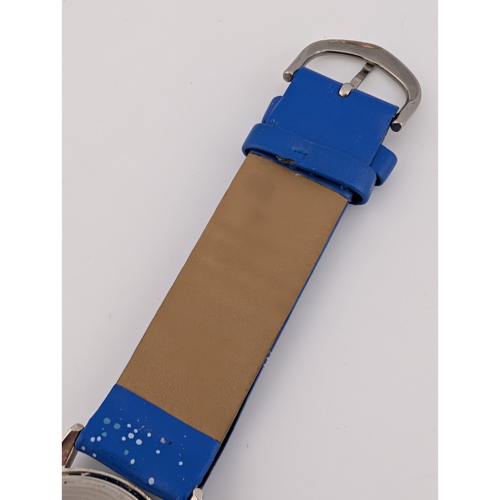 Avon 2010 Happy Holidays Snowflake Strap Watch 32mm Case Blue Band- New Battery - Picture 5 of 6